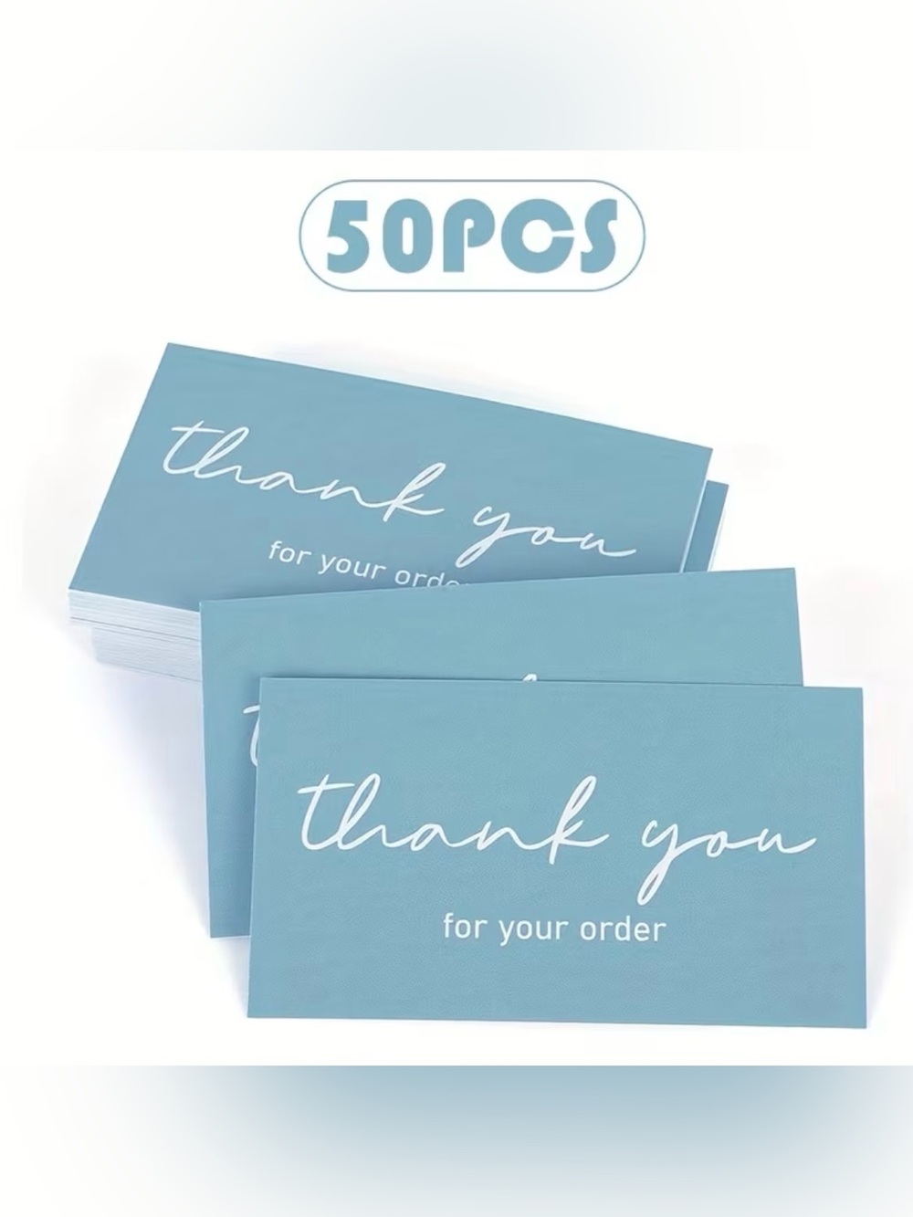 Thank You Cards Thank You for Your Order - Blue (50 PCS) NIP